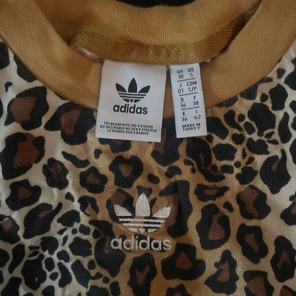 Adidas Animal Print Crop Top - Orange and Black - Picture 2 of 2